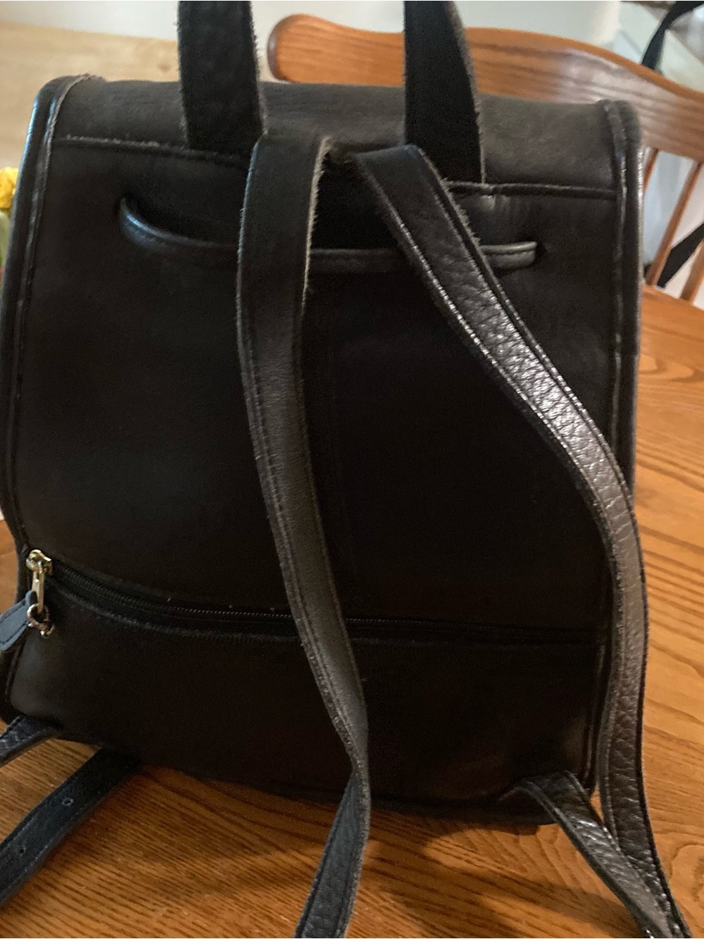 Coach Black Leather Backpack with Gold Hardware - Picture 10 of 15